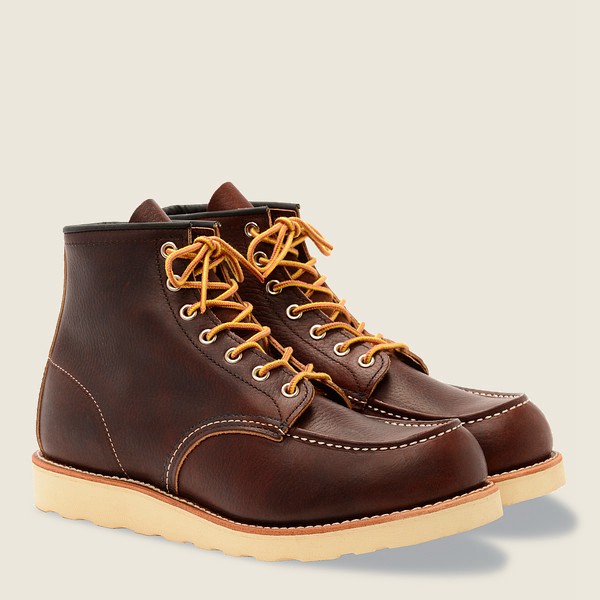 Heritage Støvler Herre - Red Wing Classic Moc - 6-Inch Oil-Slick Læder - Brune - BYKDQJ-315